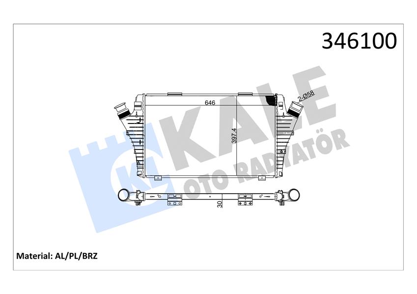 KALE OTO RADYATÖR 346100 Motor Turbo Radyatörü - OPEL SIGNUM Hatchback (Z03) uyumlu