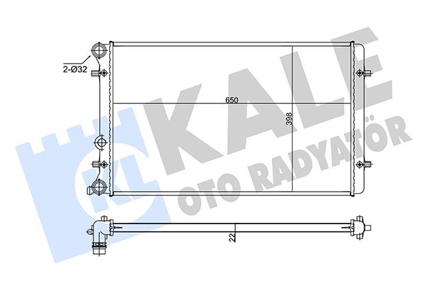 KALE OTO RADYATÖR 366400 Soğutma Sistemi Su Soğutucu & Parçaları - AUDI A3 (8L1) uyumlu