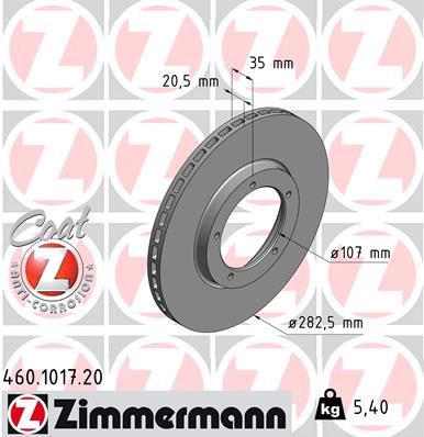 ZIMMERMANN 460.1017.20 Fren Sistemleri Fren Diski - PORSCHE 911 uyumlu