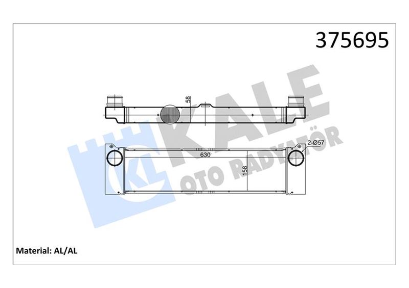 KALE OTO RADYATÖR 375695 Motor Turbo Radyatörü - MERCEDES-BENZ VITO / MIXTO Panelvan/Van (W639) uyumlu