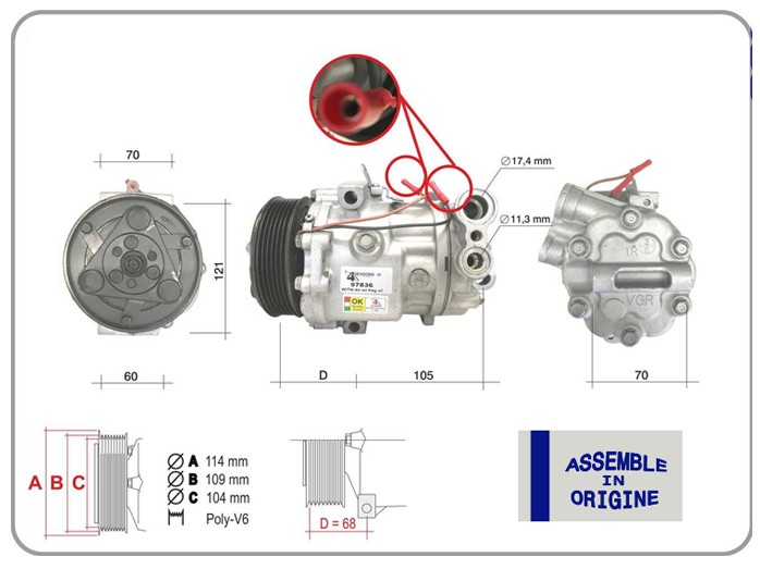 Klima Kompresörü - GUARNITAUTO - 51322 Ürün Görseli