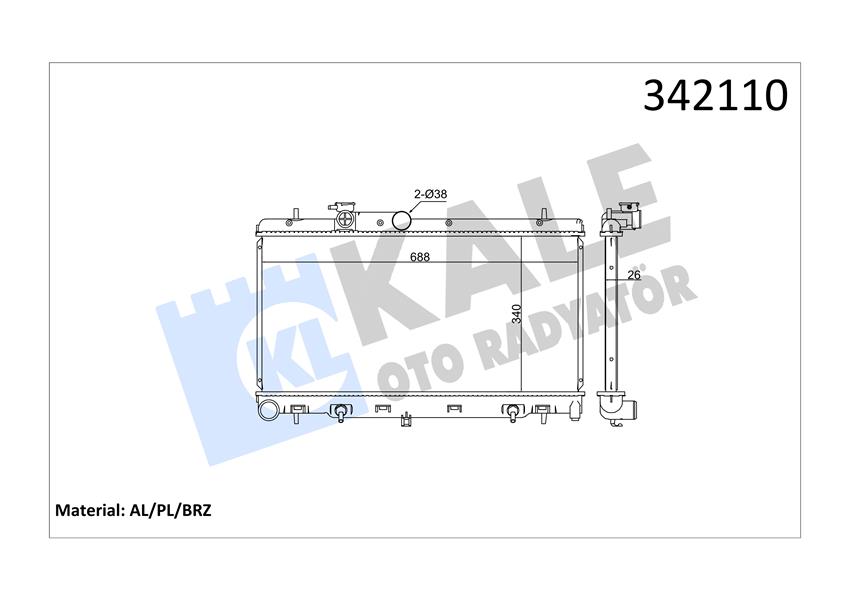 KALE OTO RADYATÖR 342110 Soğutma Sistemi Su Soğutucu & Parçaları - SUBARU LEGACY III Station wagon (BH) uyumlu