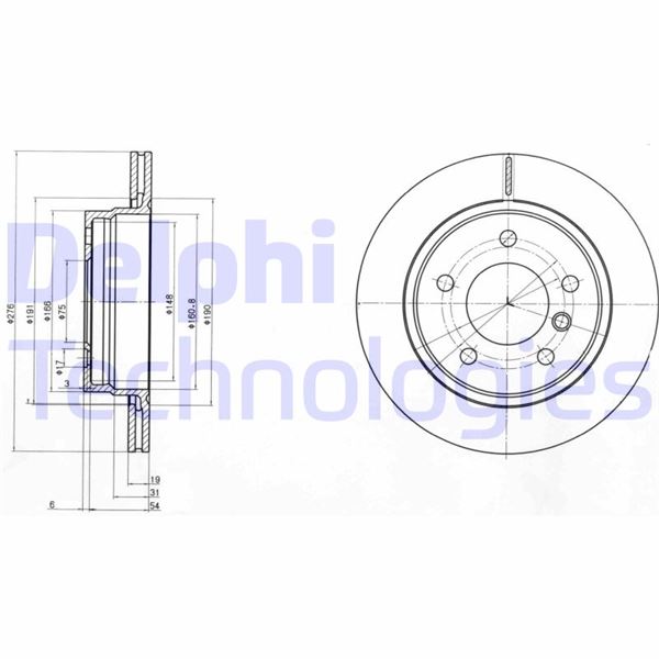 DELPHI BG3041C Fren Sistemleri Fren Diski - BMW 3 Touring (E36) uyumlu