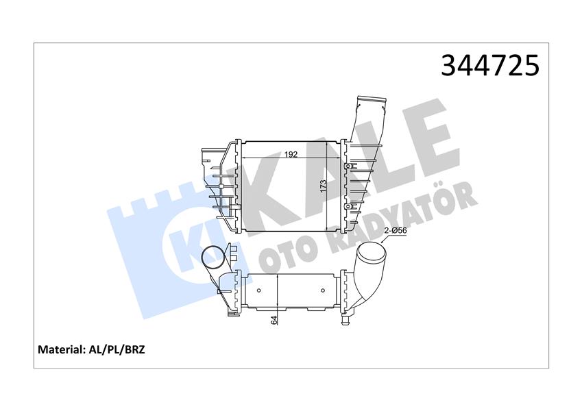 KALE OTO RADYATÖR 344725 Motor Turbo Radyatörü - AUDI A4 B5 (8D2) uyumlu