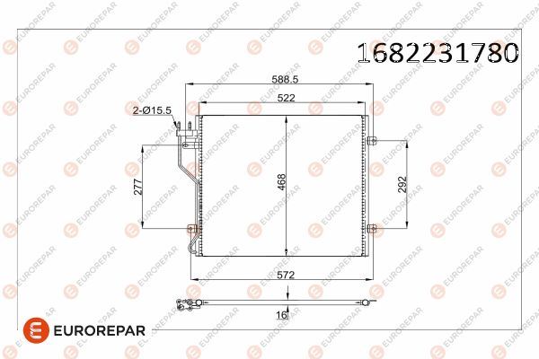 EUROREPAR 1682231780 İklimlendirme Sistemi Klima Radyatörü - JEEP CHEROKEE (KJ) uyumlu