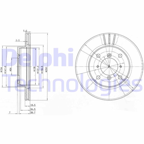 DELPHI BG2583 Fren Sistemleri Fren Diski - SUZUKI SWIFT Cabrio (SF413) uyumlu