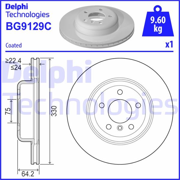 DELPHI BG9129C Fren Sistemleri Fren Diski - BMW 5 (F10) uyumlu