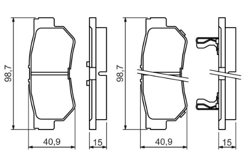 BOSCH 0 986 494 417 Fren Sistemleri Fren Balatası - HYUNDAI SONATA IV (EF) uyumlu