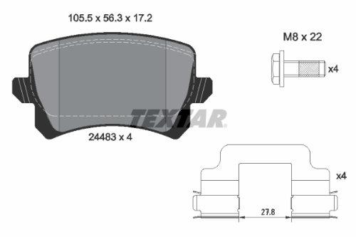 TEXTAR 2448302 Fren Sistemleri Fren Balatası - VW PASSAT B7 Variant (365) uyumlu