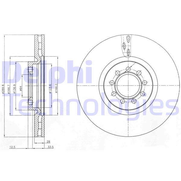 DELPHI BG4101 Fren Sistemleri Fren Diski - IVECO DAILY IV Platform şasi uyumlu