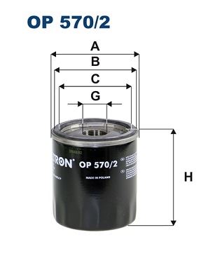 FILTRON OP 570/2 Motor Yağ Filtresi - OPEL INSIGNIA A (G09) uyumlu