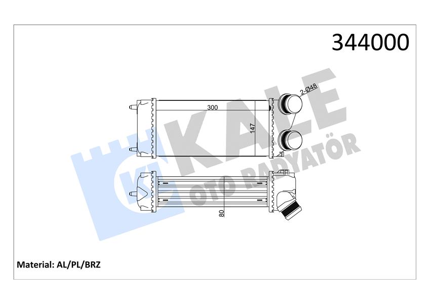 KALE OTO RADYATÖR 344000 Motor Turbo Radyatörü - CITROËN C4 PICASSO I MPV (UD_) uyumlu