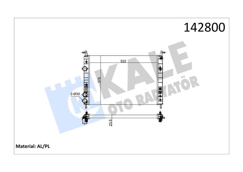 Su Radyatörü - KALE OTO RADYATÖR - 0131282AL Ürün Görseli