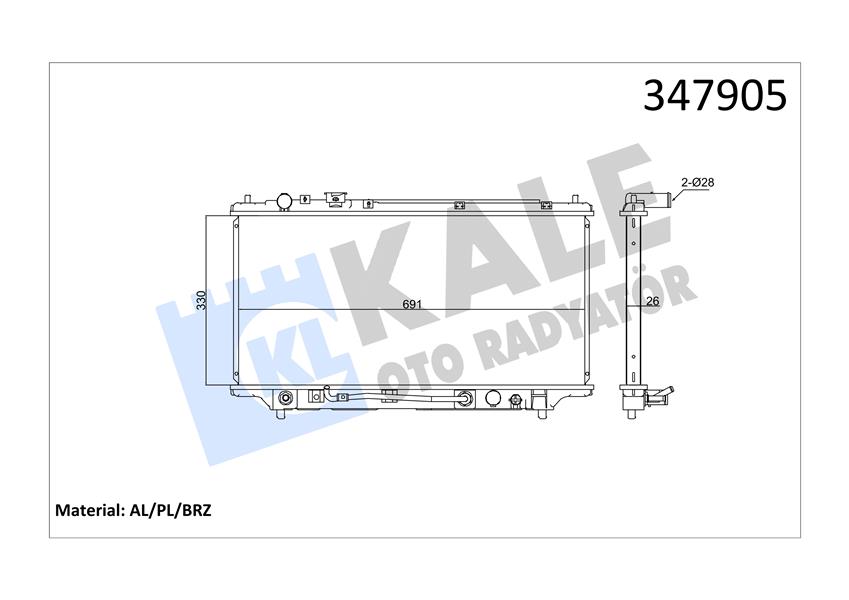 KALE OTO RADYATÖR 347905 Soğutma Sistemi Su Soğutucu & Parçaları - MAZDA 323 S V (BA) uyumlu