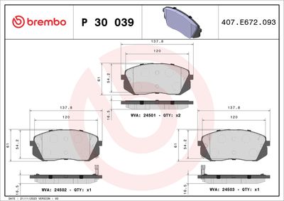 BREMBO P 30 039 Fren Sistemleri Fren Balatası - KIA SPORTAGE II (JE_, KM_) uyumlu