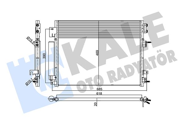 KALE OTO RADYATÖR 357985 İklimlendirme Sistemi Klima Radyatörü - LANCIA THEMA (LX_) uyumlu