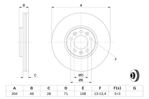 BOSCH 0 986 479 380 Fren Sistemleri Fren Diski - FIAT SCUDO Panelvan/Van (270_, 272_) uyumlu