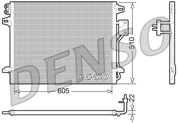 DENSO DCN06006 İklimlendirme Sistemi Klima Radyatörü - LANCIA VOYAGER MPV (404_) uyumlu