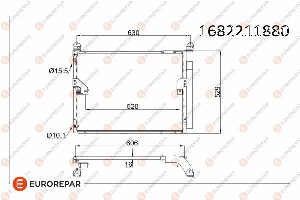 EUROREPAR 1682211880 İklimlendirme Sistemi Klima Radyatörü - TOYOTA LAND CRUISER PRADO (_J15_) uyumlu