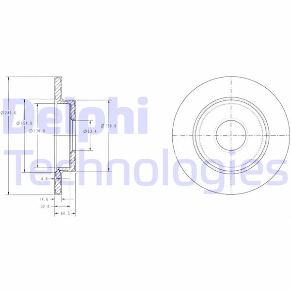 DELPHI BG3673 Fren Sistemleri Fren Diski - AUDI COUPE B3 (89, 8B3) uyumlu