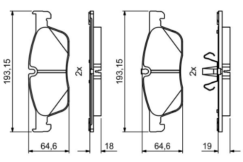BOSCH 0 986 494 818 Fren Sistemleri Fren Balatası - LAND ROVER RANGE ROVER EVOQUE (L538) uyumlu