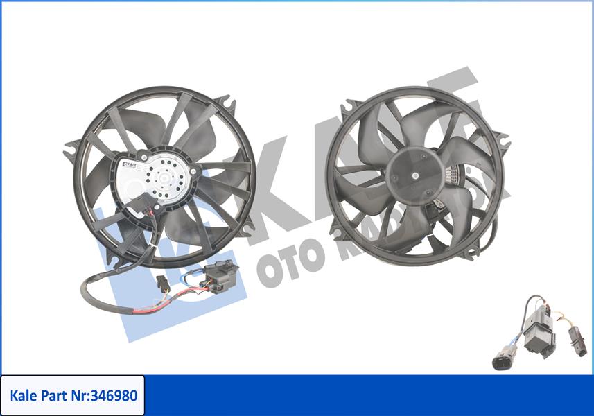 KALE OTO RADYATÖR 346980 Soğutma Sistemi Fan - PEUGEOT 407 (6D_) uyumlu