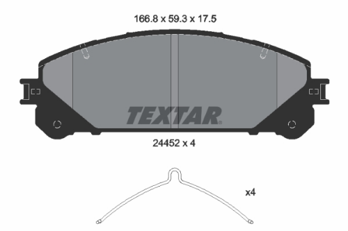 TEXTAR 2445201 Fren Sistemleri Fren Balatası - TOYOTA PREVIA III (_R2_, _R5_) uyumlu