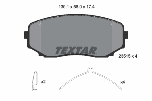 TEXTAR 2351503 Fren Sistemleri Fren Balatası - MAZDA CX-7 (ER) uyumlu