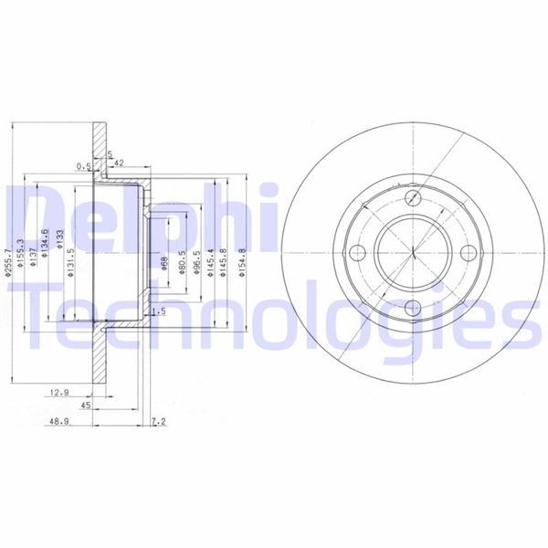 DELPHI BG2752 Fren Sistemleri Fren Diski - AUDI 80 B4 Sedan (8C2) uyumlu