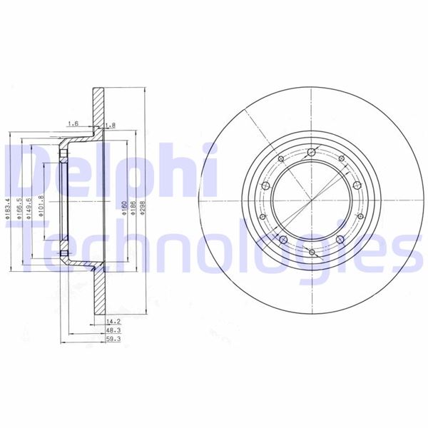 DELPHI BG3982C Fren Sistemleri Fren Diski - LAND ROVER DEFENDER Station Wagon (L316, L315) uyumlu