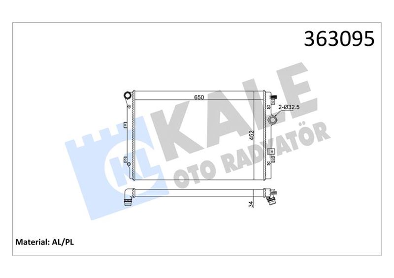 KALE OTO RADYATÖR 363095 Soğutma Sistemi Su Soğutucu & Parçaları - SEAT ALHAMBRA (710, 711) uyumlu