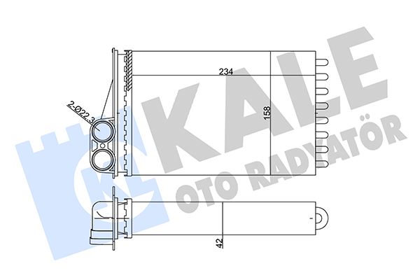 KALE OTO RADYATÖR 352055 İklimlendirme Sistemi İç Mekan Isı Değiştirici - PEUGEOT 207 (WA_, WC_) uyumlu