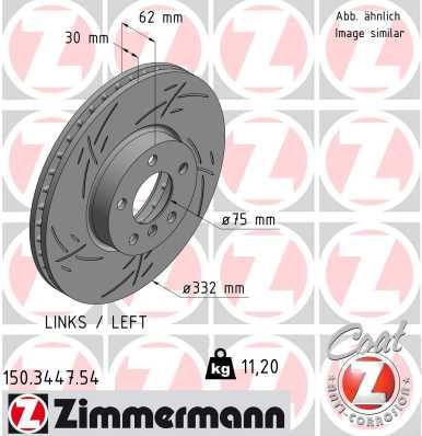 ZIMMERMANN 150.3447.54 Fren Sistemleri Fren Diski - BMW X5 (E70) uyumlu