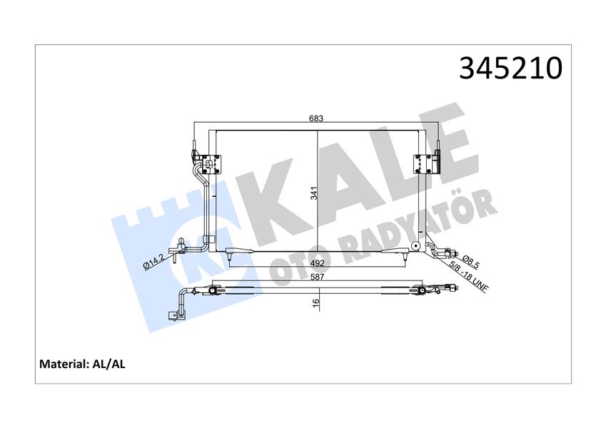 KALE OTO RADYATÖR 345210 İklimlendirme Sistemi Klima Radyatörü - CITROËN ZX (N2) uyumlu