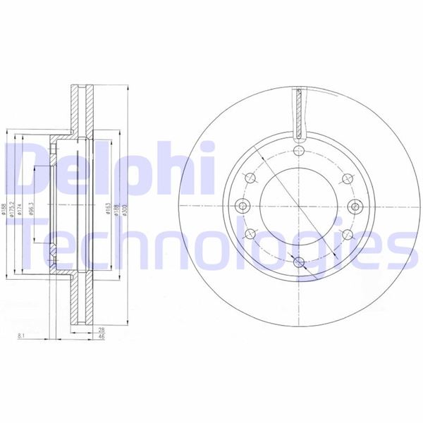 DELPHI BG4137 Fren Sistemleri Fren Diski - KIA CARNIVAL / GRAND CARNIVAL III (VQ) uyumlu