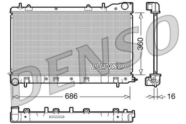 DENSO DRM36004 Soğutma Sistemi Su Soğutucu & Parçaları - SUBARU FORESTER (SG_) uyumlu