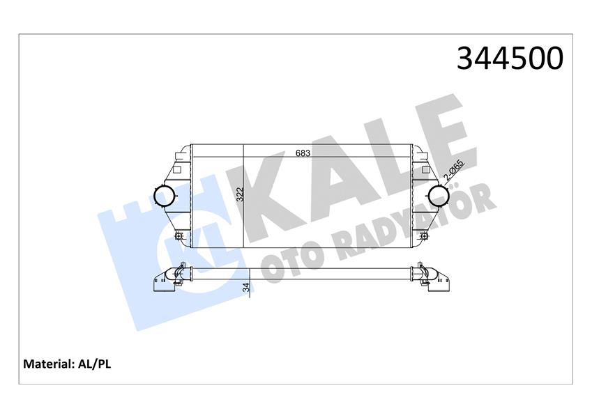 KALE OTO RADYATÖR 344500 Motor Turbo Radyatörü - PEUGEOT 806 (221) uyumlu