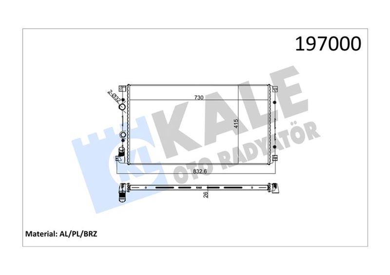 Su Radyatörü - KALE OTO RADYATÖR - 0543441AB Ürün Görseli
