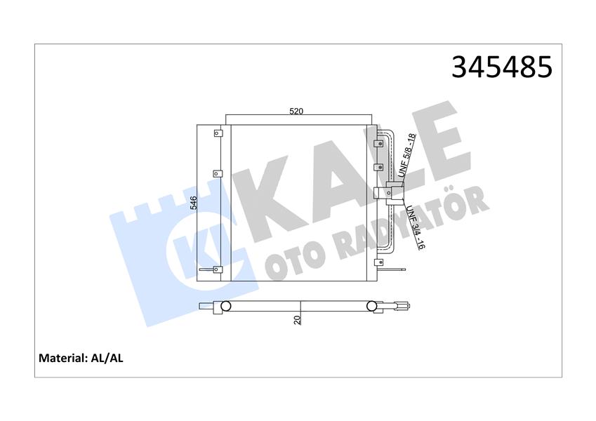 KALE OTO RADYATÖR 345485 İklimlendirme Sistemi Klima Radyatörü - LAND ROVER RANGE ROVER II (P38A) uyumlu