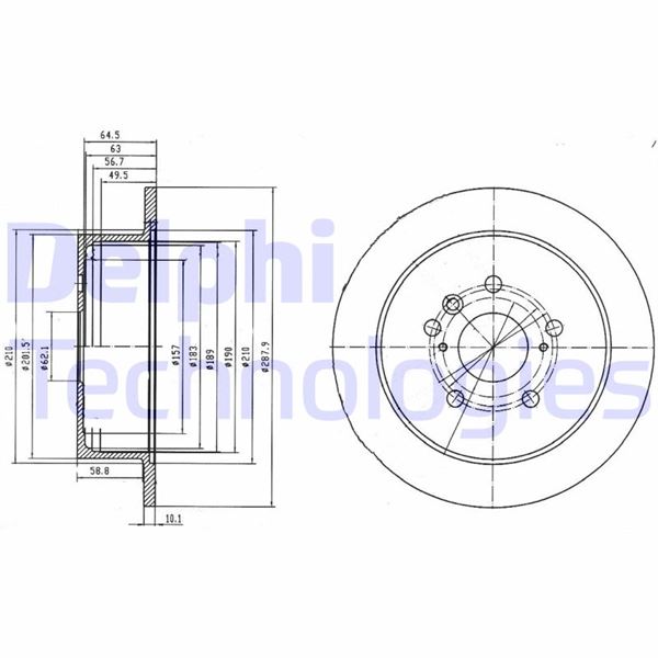 DELPHI BG4180 Fren Sistemleri Fren Diski - LEXUS RX (_U3_) uyumlu