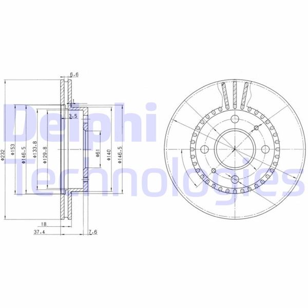 DELPHI BG3206 Fren Sistemleri Fren Diski - NISSAN ALMERA I Hatchback (N15) uyumlu