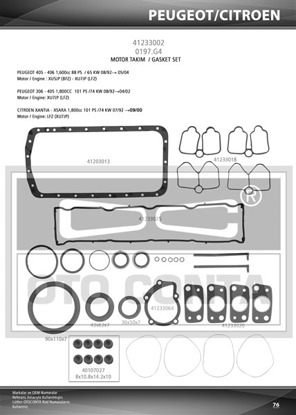 Motor Conta Seti - OTOCONTA - 41233002 Ürün Görseli