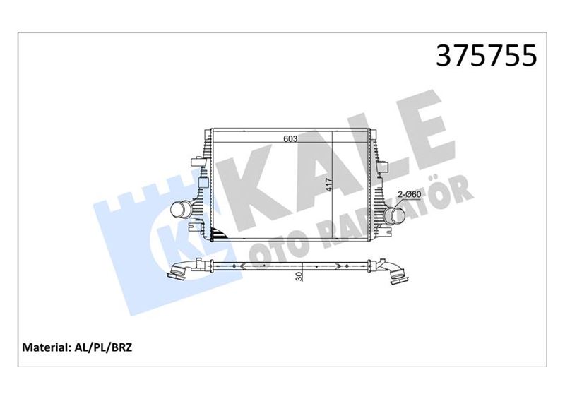 KALE OTO RADYATÖR 375755 Motor Turbo Radyatörü - ALFA ROMEO BRERA (939_) uyumlu