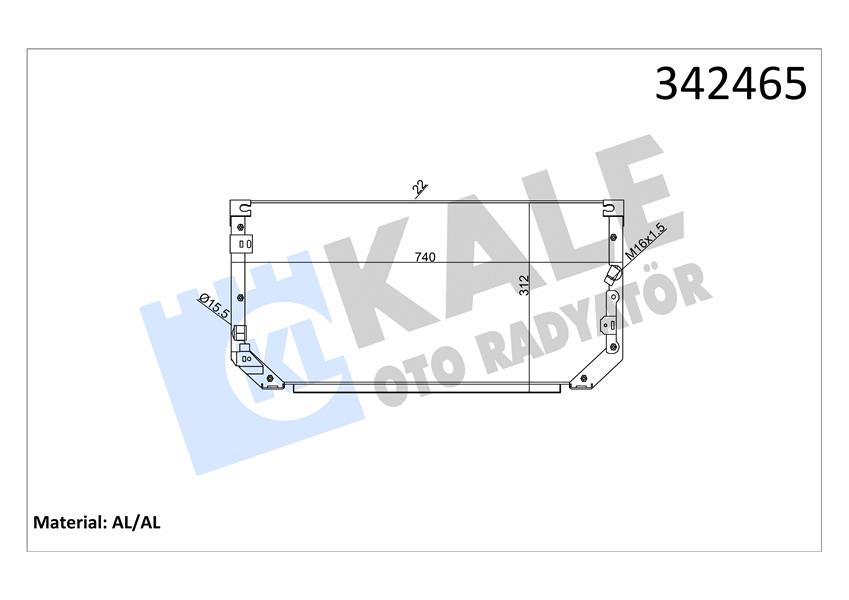 KALE OTO RADYATÖR 342465 İklimlendirme Sistemi Klima Radyatörü - TOYOTA COROLLA Station wagon (_E11_) uyumlu