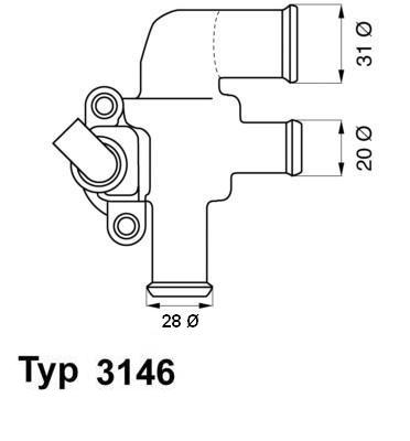 BorgWarner (Wahler) 3146.90D Motor Termostat - SMART CITY-COUPE (450) uyumlu