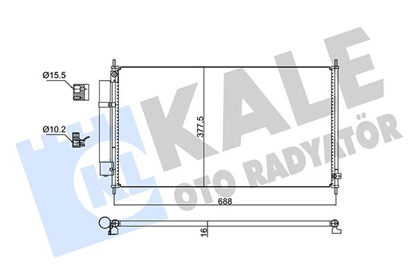 KALE OTO RADYATÖR 353115 İklimlendirme Sistemi Klima Radyatörü - HONDA CITY IV Sedan (GE4) uyumlu