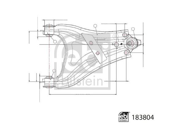 FEBI BILSTEIN 183804 Süspansiyon Sistemi Bugi Kolu - DACIA DUSTER (HS_) uyumlu