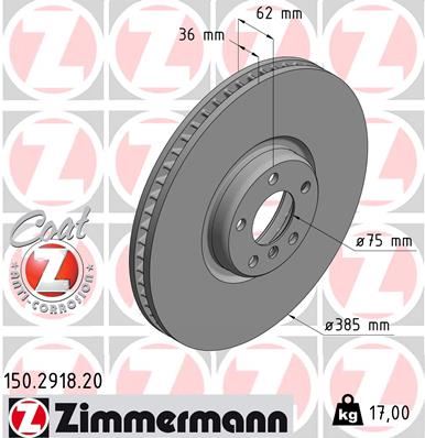 ZIMMERMANN 150.2918.20 Fren Sistemleri Fren Diski - BMW X6 (E71, E72) uyumlu