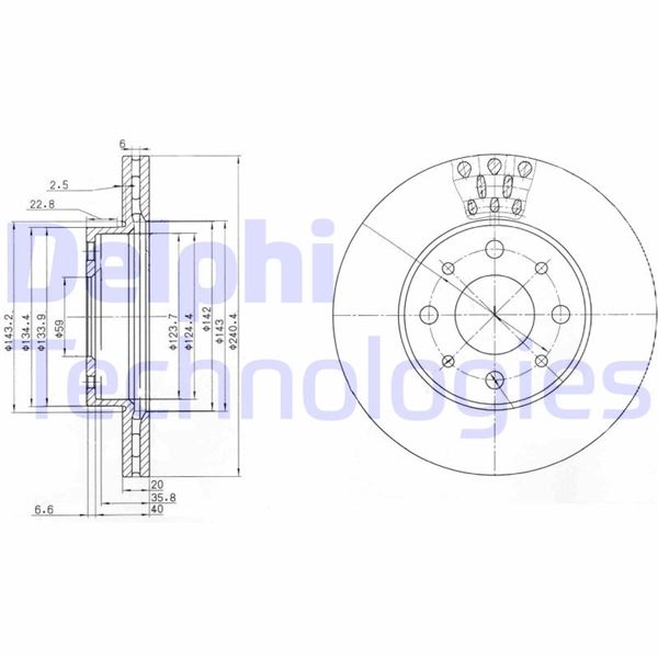 DELPHI BG3425 Fren Sistemleri Fren Diski - FIAT PALIO (178_, 171_, 371_) uyumlu