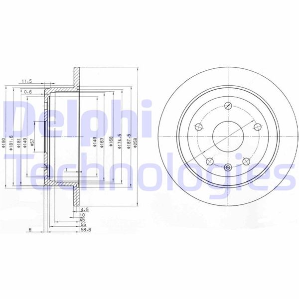 DELPHI BG3554 Fren Sistemleri Fren Diski - DAEWOO LEGANZA (KLAV) uyumlu